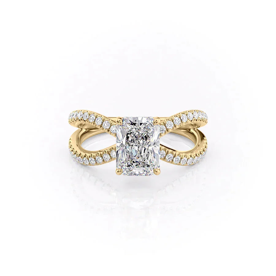 The Zoey Set With A 3 Carat Radiant Lab Diamond