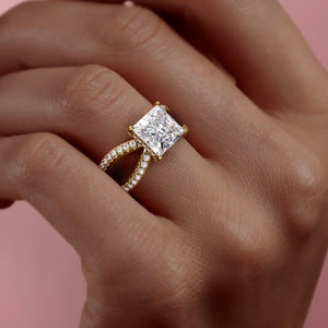 The Zoey Set With A 3.5 Carat Princess Moissanite