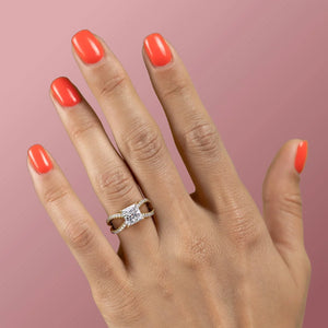 The Zoey Set With A 2.5 Carat Princess Moissanite