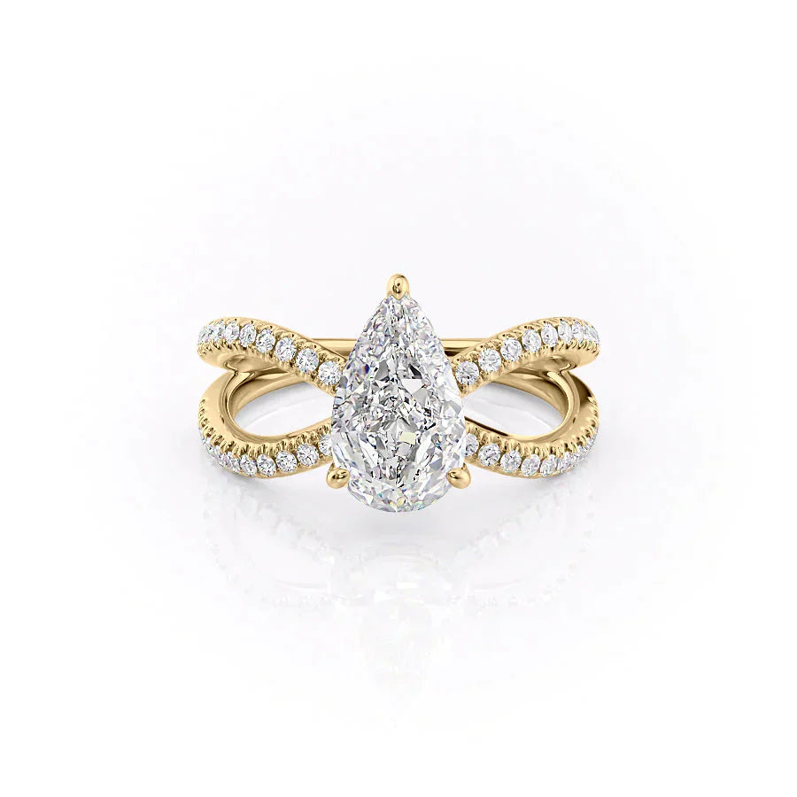 The Zoey Set With A 2 Carat Pear Moissanite