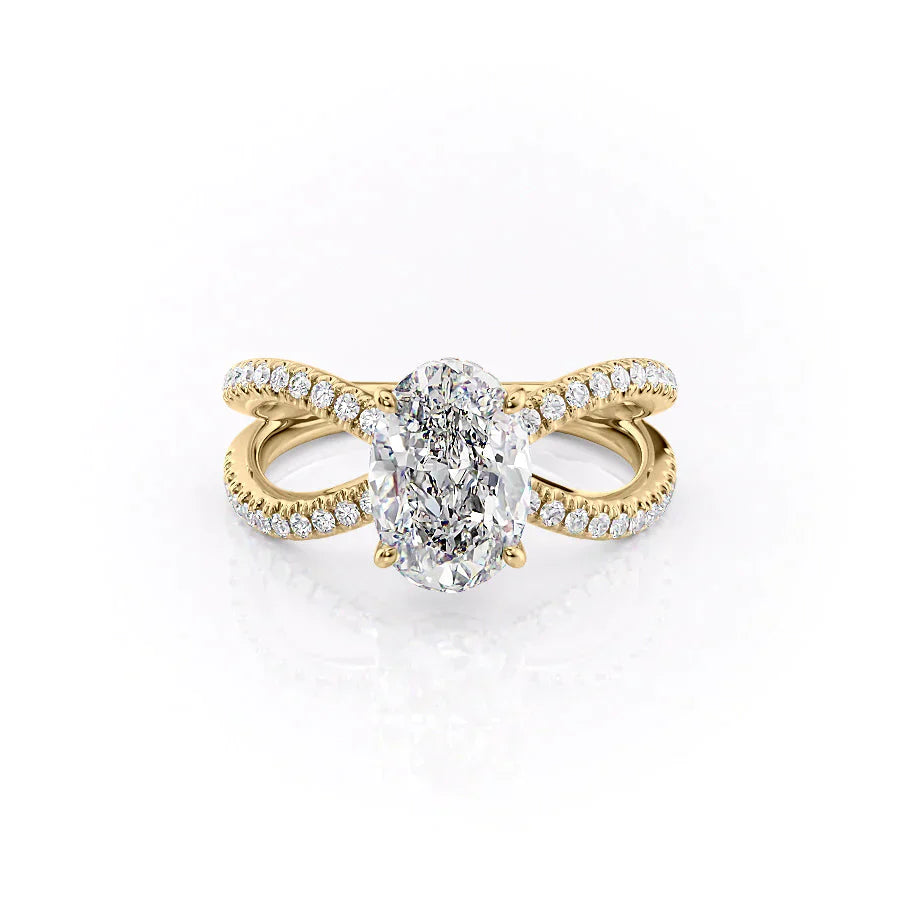 The Zoey Set With A 2.5 Carat Oval Moissanite