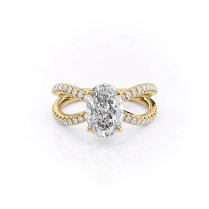 The Zoey Set With A 4 Carat Oval Moissanite