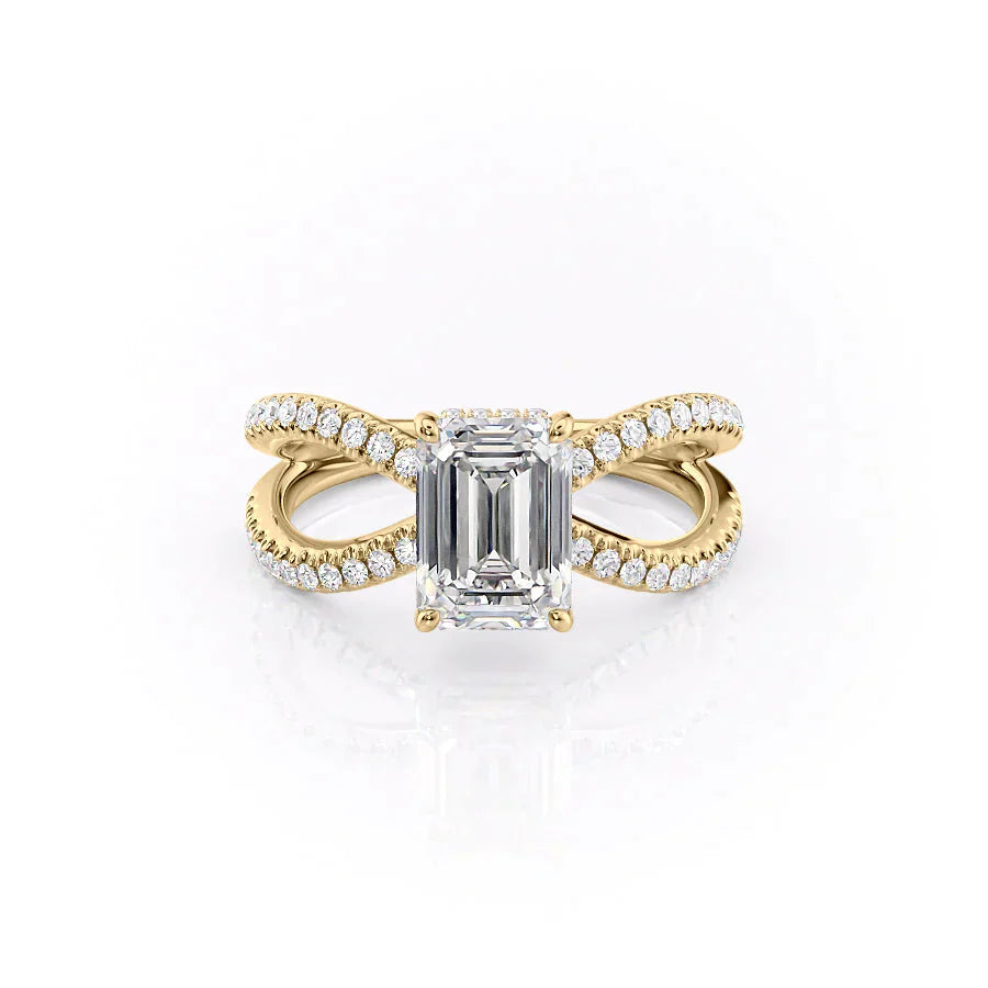 The Zoey Set With A 1 Carat Emerald Moissanite