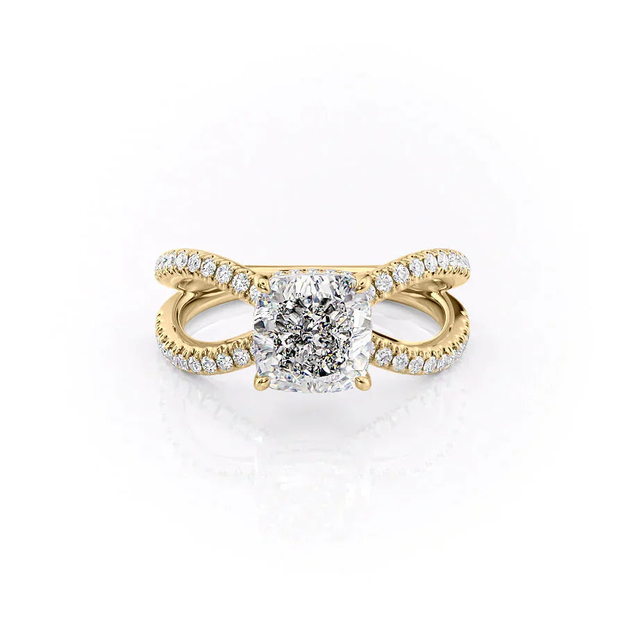 The Zoey Set With A 2.5 Carat Cushion Lab Diamond