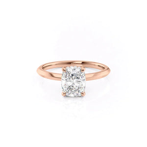 The Razor Kamellie Set With A Elongated Cushion Moissanite