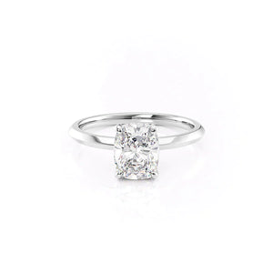 The Razor Kamellie Set With A 2.5 Carat Elongated Cushion Lab Diamond