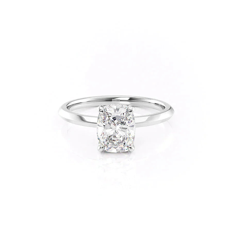 The Razor Kamellie Set With A 2 Carat Elongated Cushion Lab Diamond