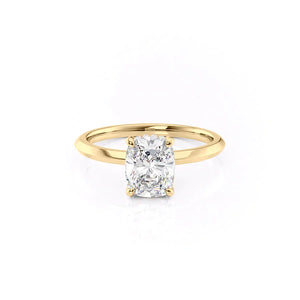 The Razor Kamellie Set With A 3 Carat Elongated Cushion Lab Diamond