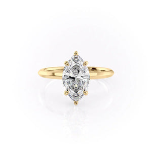 The Razor Kamellie Set With A Marquise Moissanite