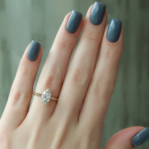 The Razor Kamellie Set With A 2 Carat Marquise Lab Diamond
