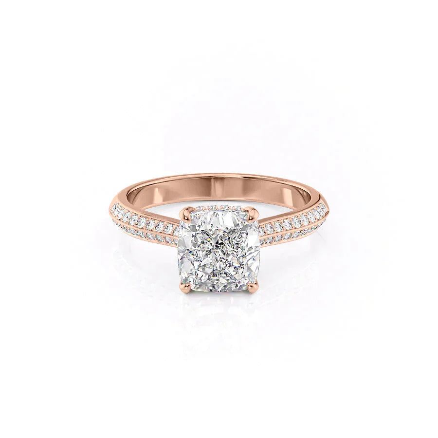 The Kayla Set With A 3 Carat Cushion Lab Diamond