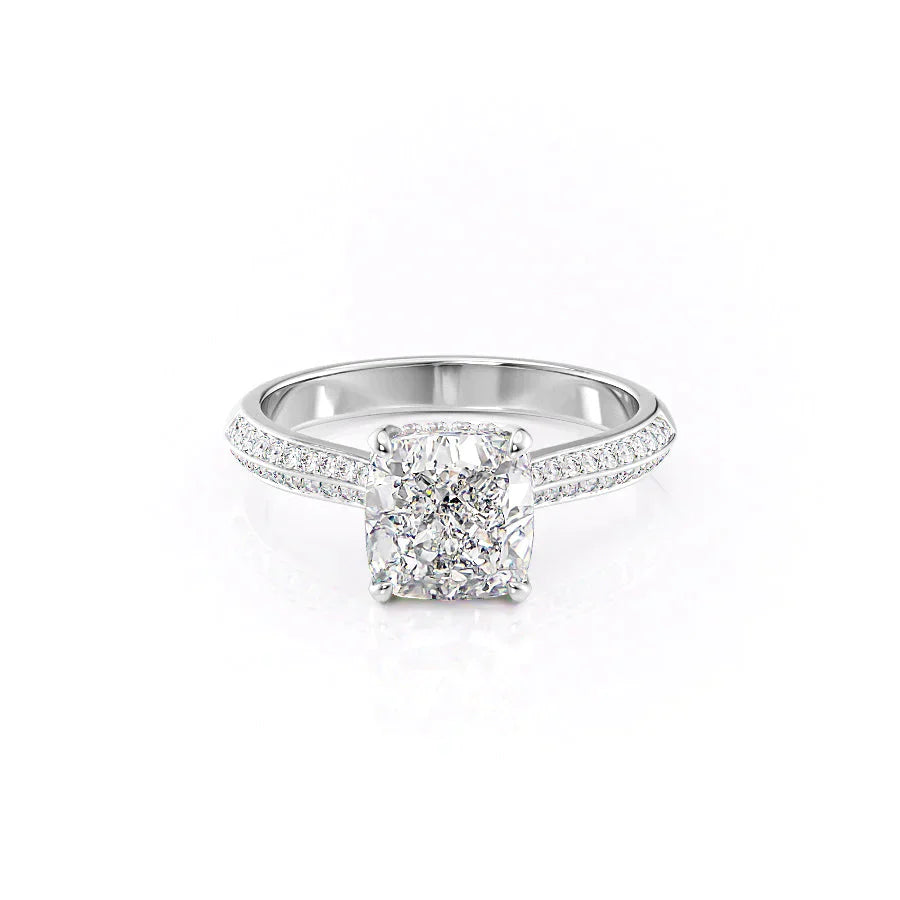 The Kayla Set With A 1.5 Carat Cushion Lab Diamond