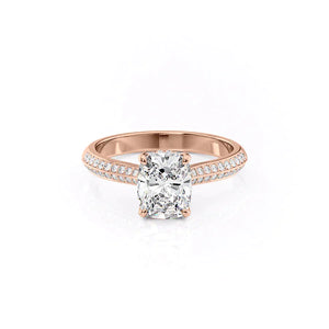 The Kayla Set With A 1 Carat Elongated Cushion Lab Diamond