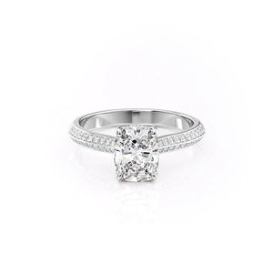 The Kayla Set With A Elongated Cushion Moissanite
