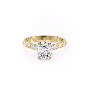 The Kayla Set With A 1 Carat Elongated Cushion Lab Diamond