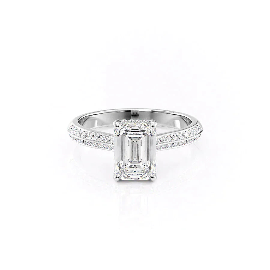 The Kayla Set With A 1.5 Carat Emerald Lab Diamond