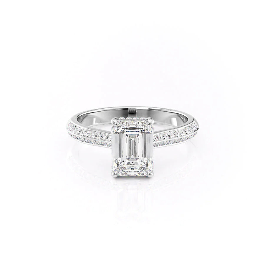 The Kayla Set With A Emerald Moissanite