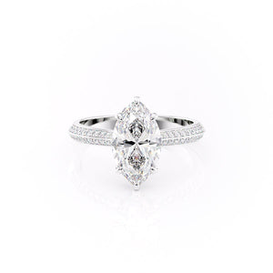The Kayla Set With A 2.5 Carat Marquise Lab Diamond