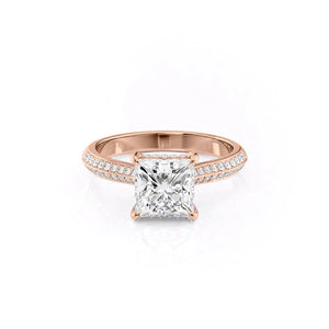 The Kayla Set With A 3 Carat Princess Lab Diamond