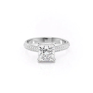 The Kayla Set With A 3 Carat Princess Lab Diamond
