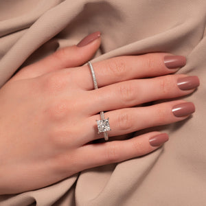 The Kayla Set With A 2 Carat Princess Lab Diamond
