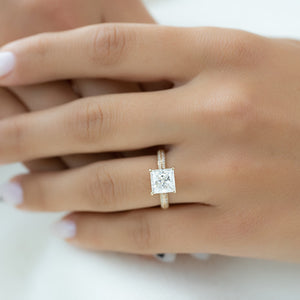 The Kayla Set With A 2 Carat Princess Lab Diamond