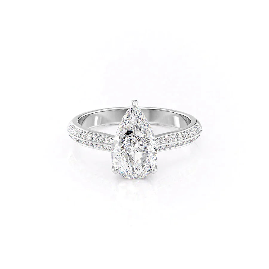 The Kayla Set With A 3 Carat Pear Lab Diamond