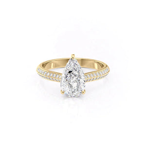 The Kayla Set With A 3 Carat Pear Lab Diamond