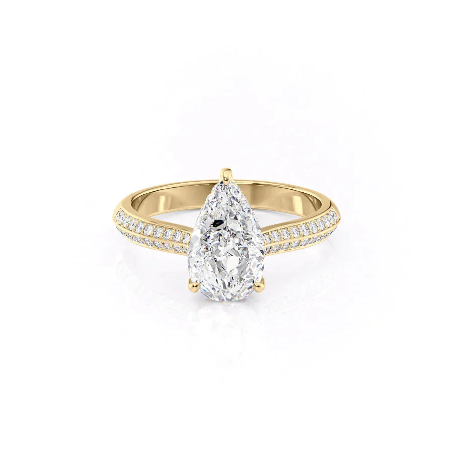 The Kayla Set With A 2.5 Carat Pear Lab Diamond