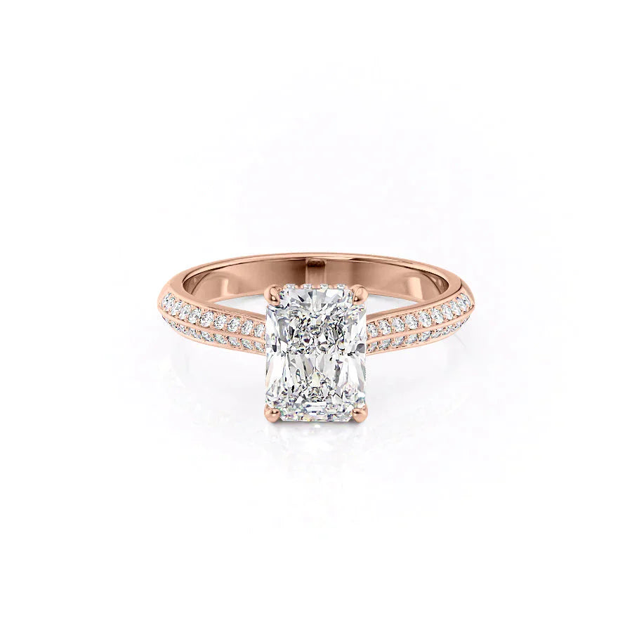 The Kayla Set With A 1.5 Carat Radiant Lab Diamond
