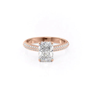 The Kayla Set With A 1.5 Carat Radiant Lab Diamond