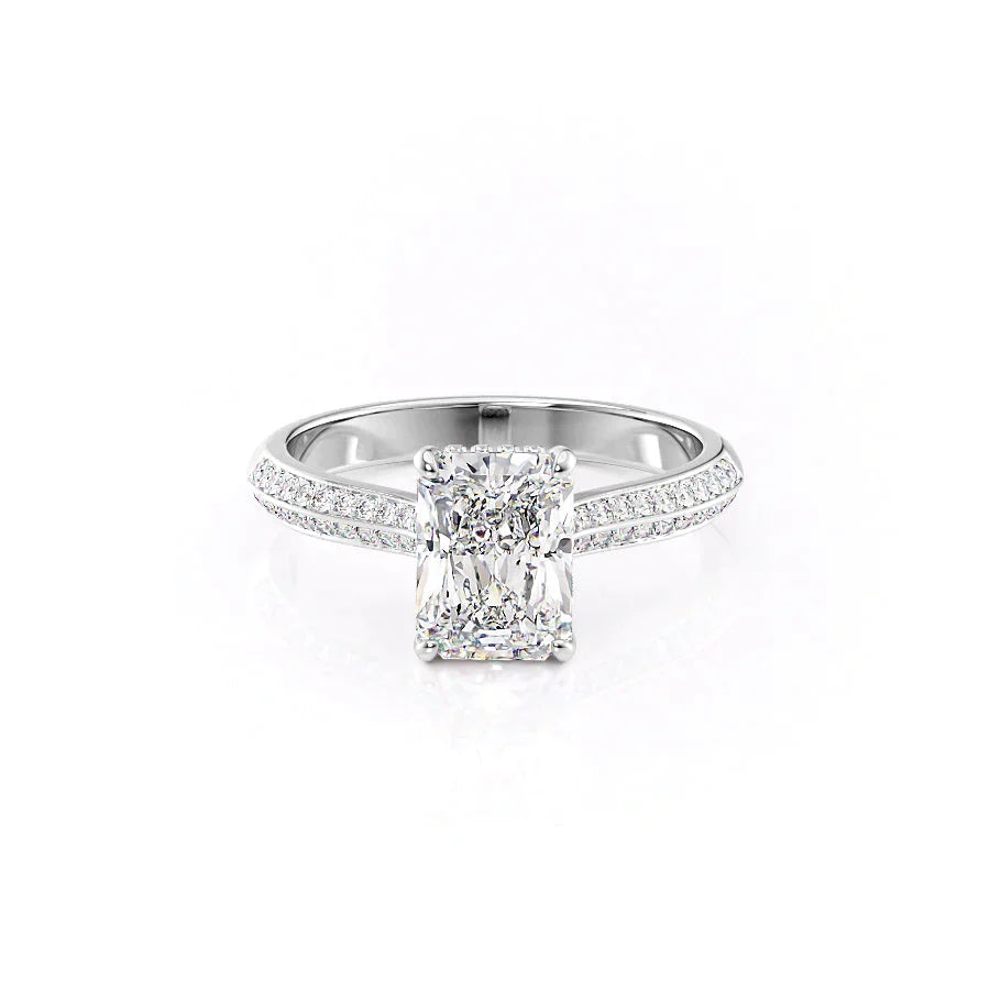 The Kayla Set With A 3 Carat Radiant Lab Diamond