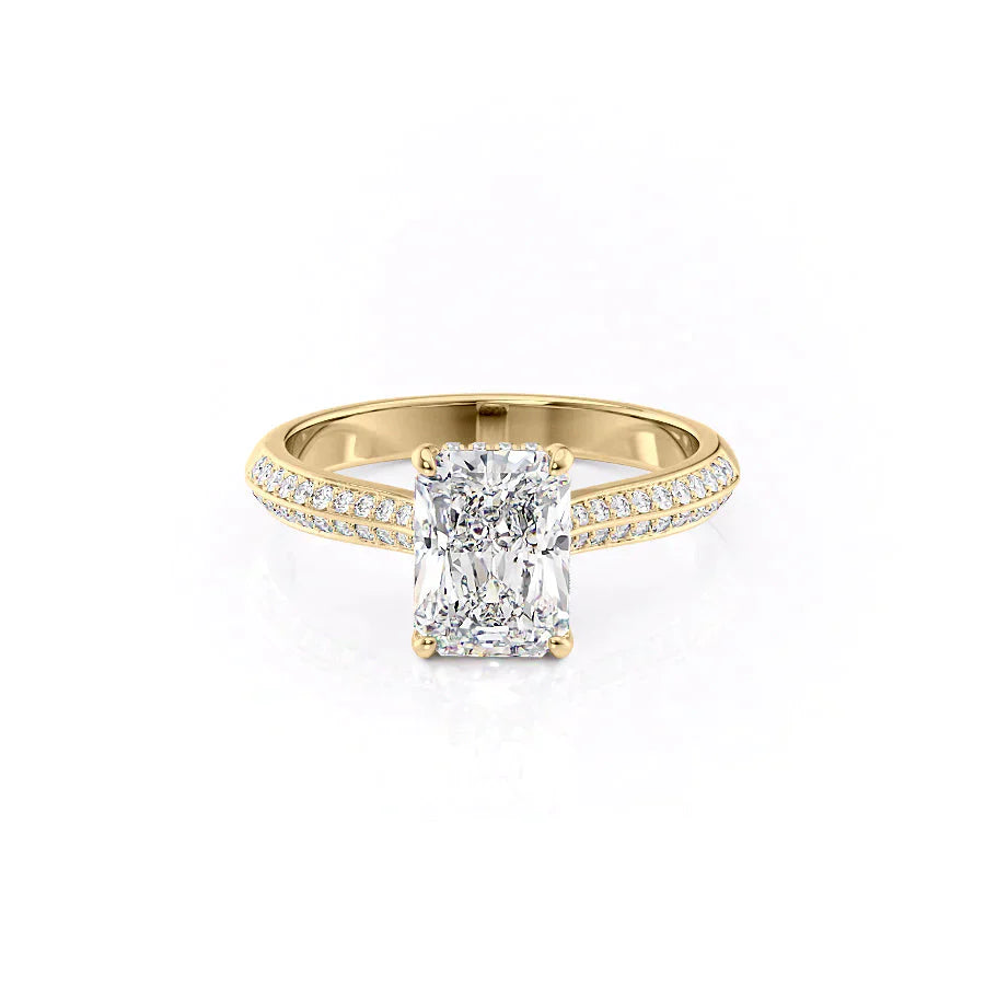 The Kayla Set With A 3 Carat Radiant Lab Diamond