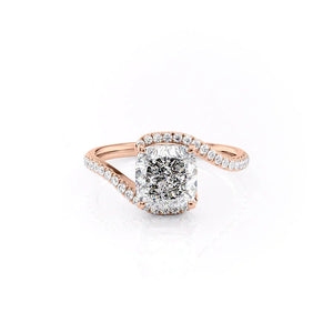 The Pave Skyler Set With A 3.5 Carat Cushion Moissanite