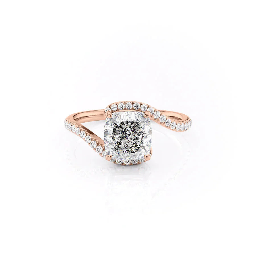 The Pave Skyler Set With A 2.5 Carat Cushion Moissanite
