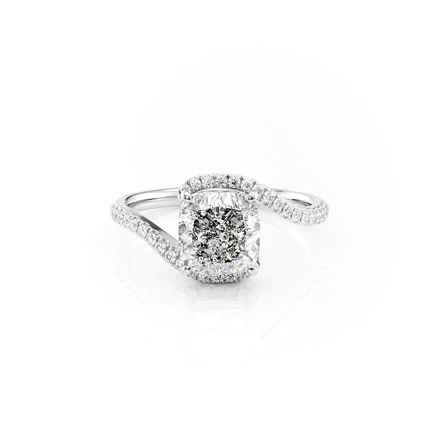The Pave Skyler Set With A 2.5 Carat Cushion Moissanite