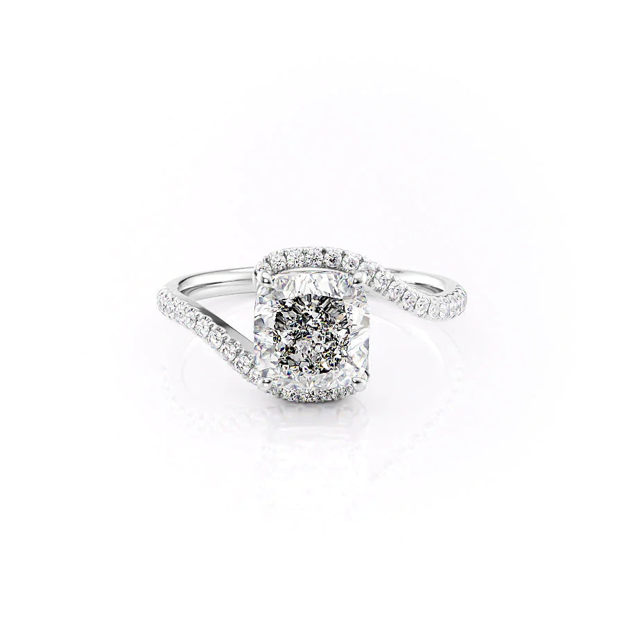 The Pave Skyler Set With A Cushion Moissanite