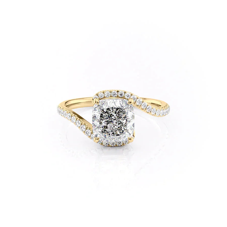 The Pave Skyler Set With A 1.5 Carat Cushion Moissanite