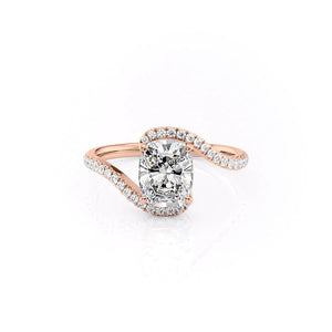 The Pave Skyler Set With A Elongated Cushion Moissanite