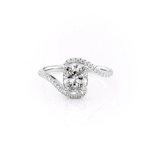The Pave Skyler Set With A Elongated Cushion Moissanite