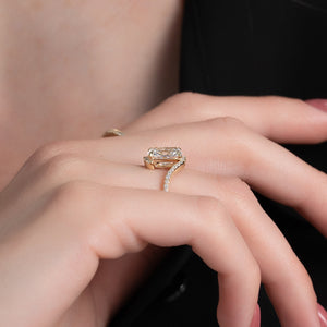 The Pave Skyler Set With A 2 Carat Elongated Cushion Lab Diamond