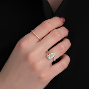 The Pave Skyler Set With A 2 Carat Elongated Cushion Lab Diamond