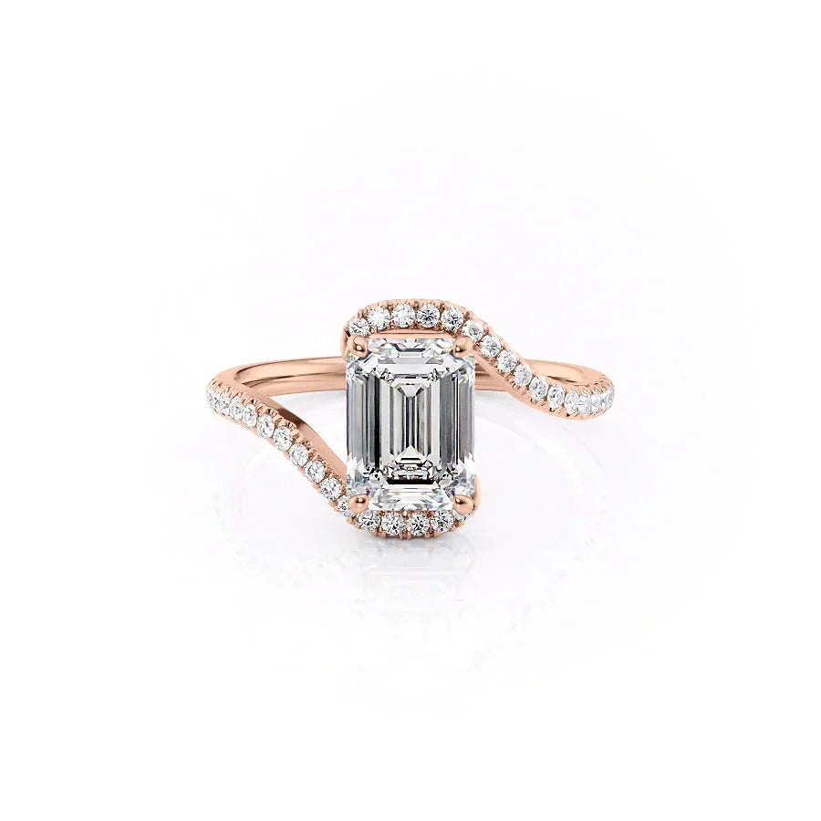The Pave Skyler Set With A 3.5 Carat Emerald Moissanite