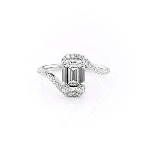The Pave Skyler Set With A 1.5 Carat Emerald Moissanite