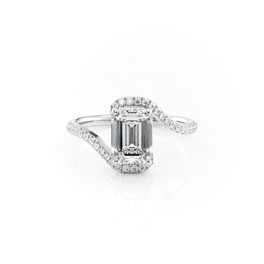 The Pave Skyler Set With A 3.5 Carat Emerald Moissanite