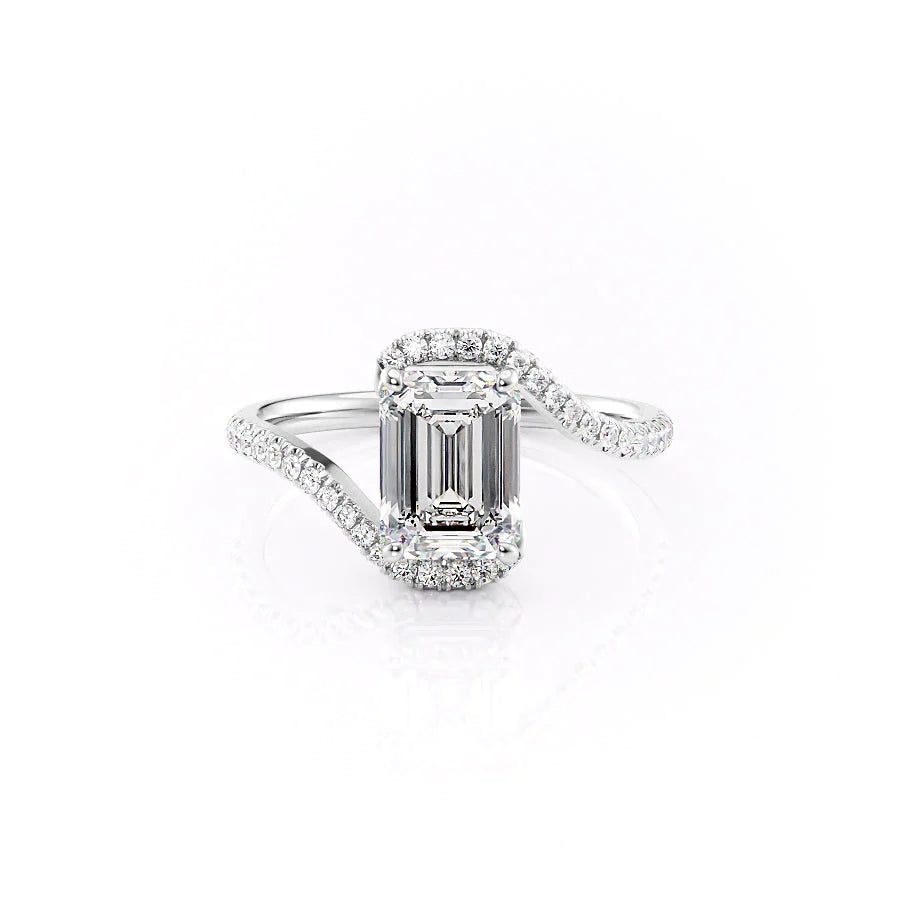 The Pave Skyler Set With A Emerald Moissanite