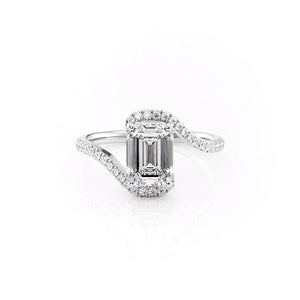 The Pave Skyler Set With A Emerald Moissanite