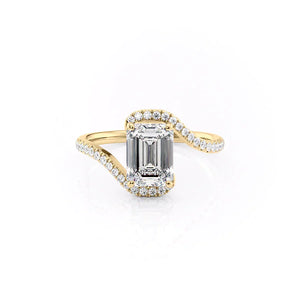 The Pave Skyler Set With A 1 Carat Emerald Lab Diamond