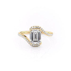 The Pave Skyler Set With A Emerald Moissanite