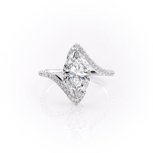 The Pave Skyler Set With A 1.5 Carat Marquise Moissanite